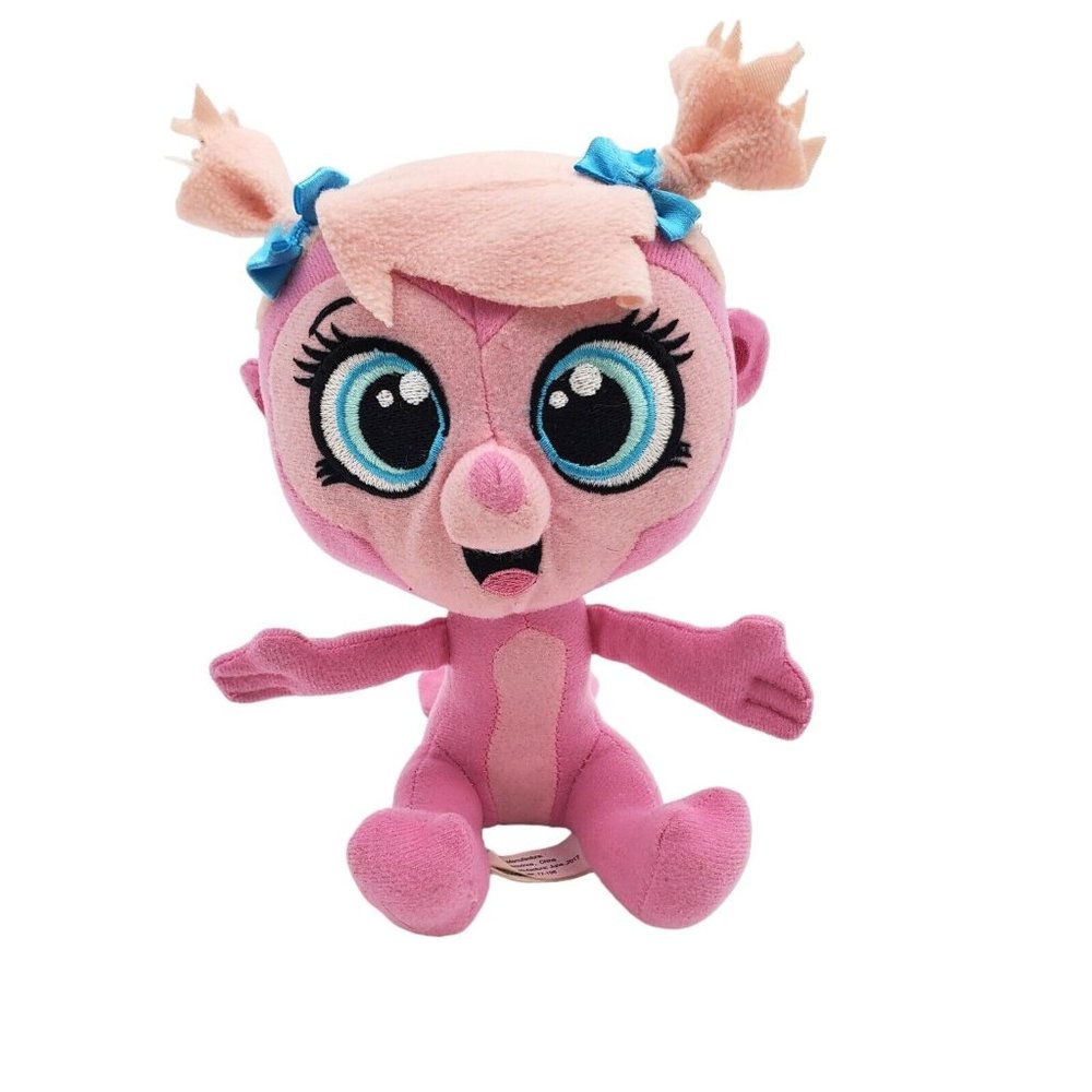 Littlest Pet Shop Pink Monkey 6" Stuffed Animal Plush Big Eyes Travel Toy‎